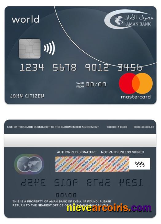 Libya Aman Bank mastercard world card